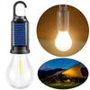 Outdoor USB Rechargeable LED Lamp Bulbs Solar Portable Camping Light with Hook Waterproof Handheld Lamp for Outdoor BBQ Camping