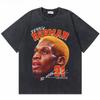2026 Hot Sale Washed Vintage The Worm Dennis Rodman I'm Back T-shirt Men Women Fashion Hip Hop Oversized T Shirts Male Rock Retro Streetwear