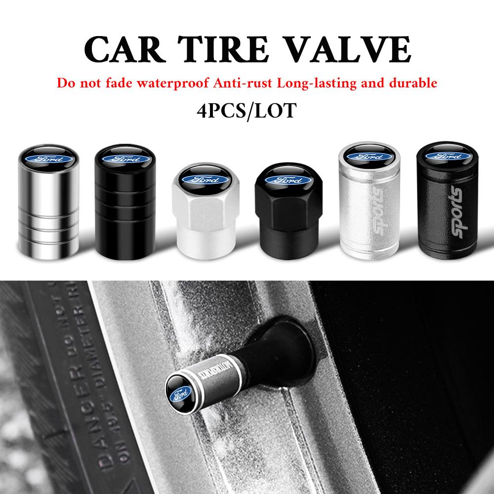 EFOS1 4Pcs Car Styling Wheel Tire Valves Cap Dustproof Cover Accessory For Ford Mustang Foose Explorer Mondeo Shelby Fiesta Focus