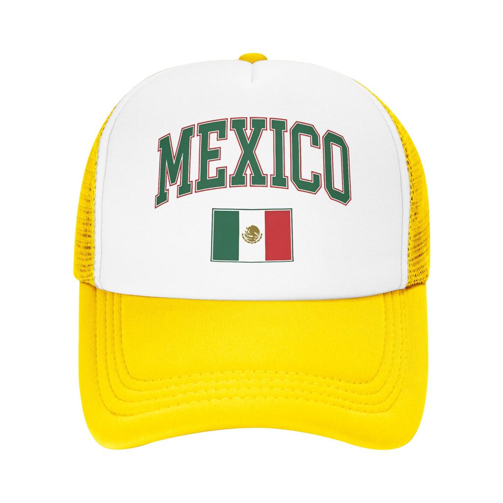 Summer Mesh Sun Hats Mexico Mexican Flag Pride Heritage Spring Baseball Cap Trucker Hat UnisexTeens Sunscreen Baseball Caps