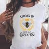 (Asian Size) Graphic Tee T Clothing Bee Letter Trend Style 90s Casual Fashion Print Female Casual  Women's Top Lady Short Sleeve T-shirt