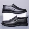 Модные мужские туфли весна-осень черного цвета, повседневные туфли из коровьей кожи для мужчин, однотонные мужские туфли