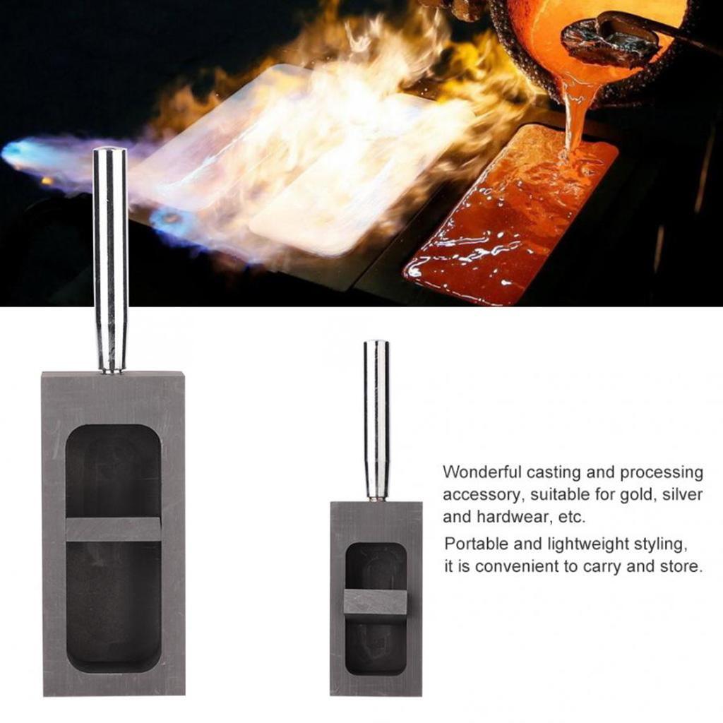 Графитовый литейный слиток для плавки и очистки лома для серебра и золота 500 г