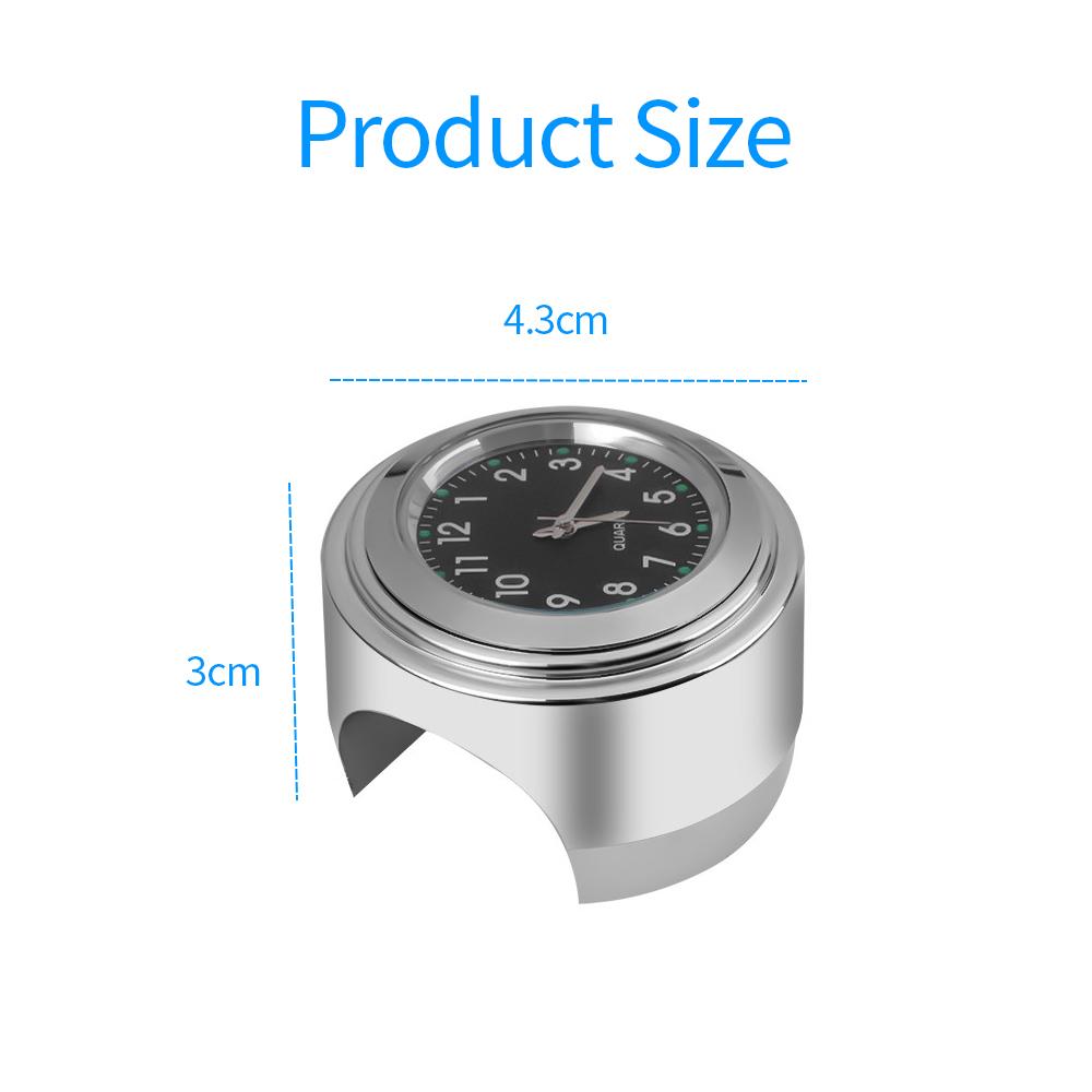 Модные часы для мотоцикла, хромированные водонепроницаемые, с креплением на руль, кварцевые часы, алюминиевые светящиеся часы, аксессуары