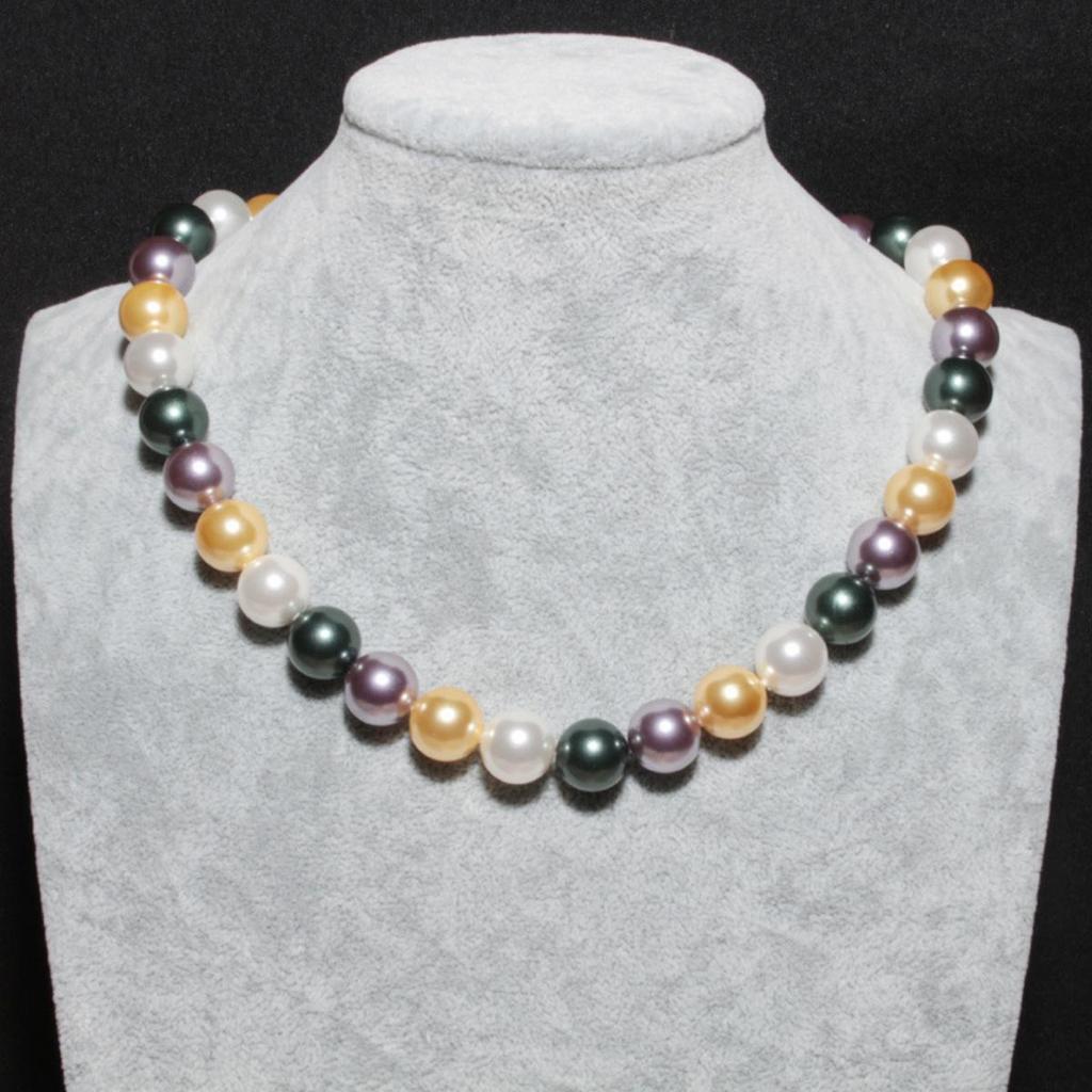 8, 10, 12 мм, круглое ожерелье из натурального жемчуга в форме ракушки, Таити, зеленое, белое, фиолетовое, золотое, разноцветное, цепочка-воротник, подарки для женщин и мам