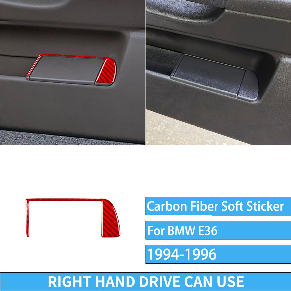 Real Carbon Fiber Car Accessories Driver Door Storage Frame Trim Cover Soft Sticker For BMW E36 3 Series/M3 1994 1995 1996