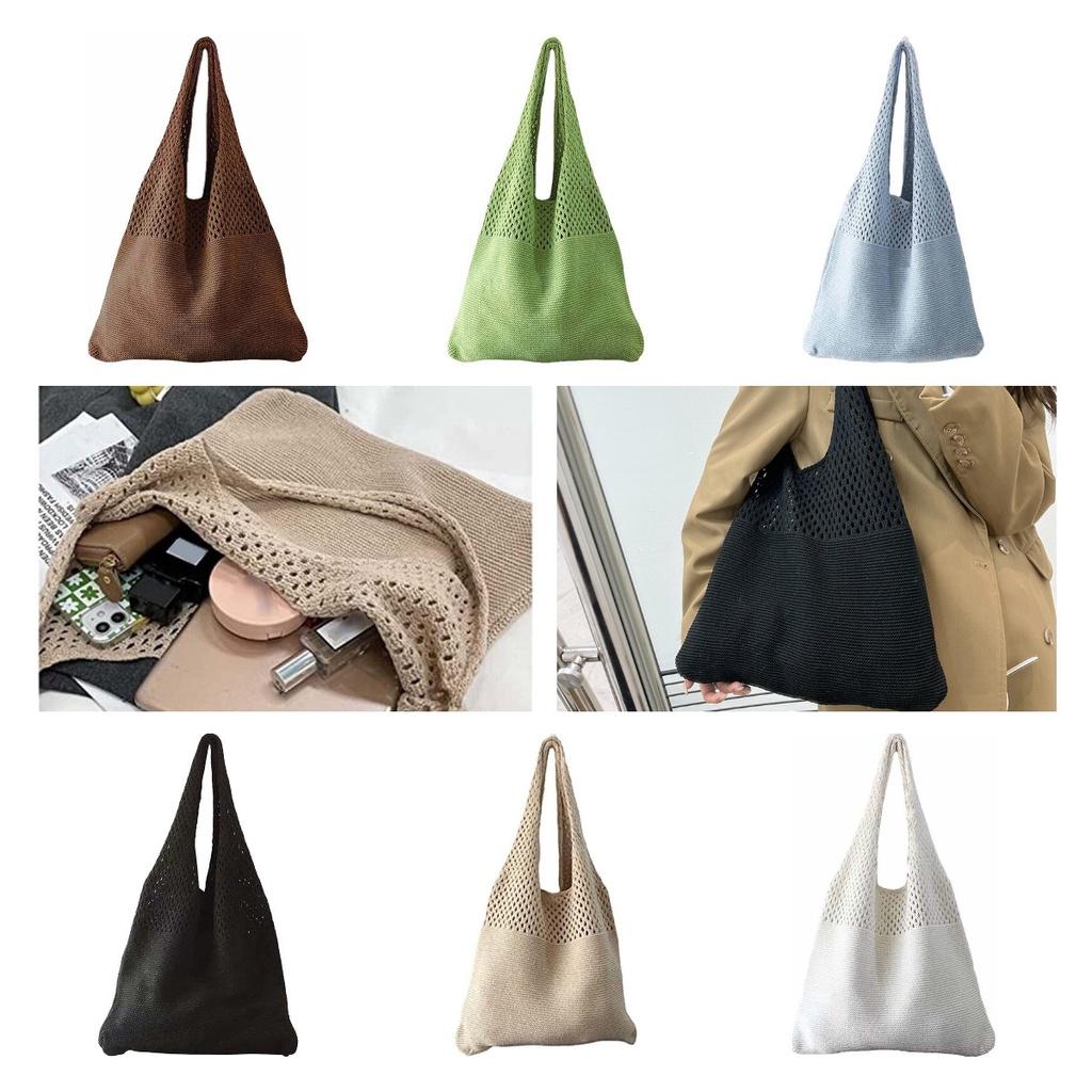 Винтажная вязаная сумка через плечо для женщин, элегантная и шикарная, идеально подходит для повседневного использования, большая вместимость