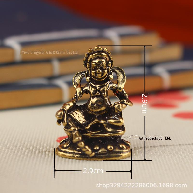 Golden Brass God of Wealth Buddha Statue for Home and Office Decor - Perfect Gift for Housewarming and Blessings.