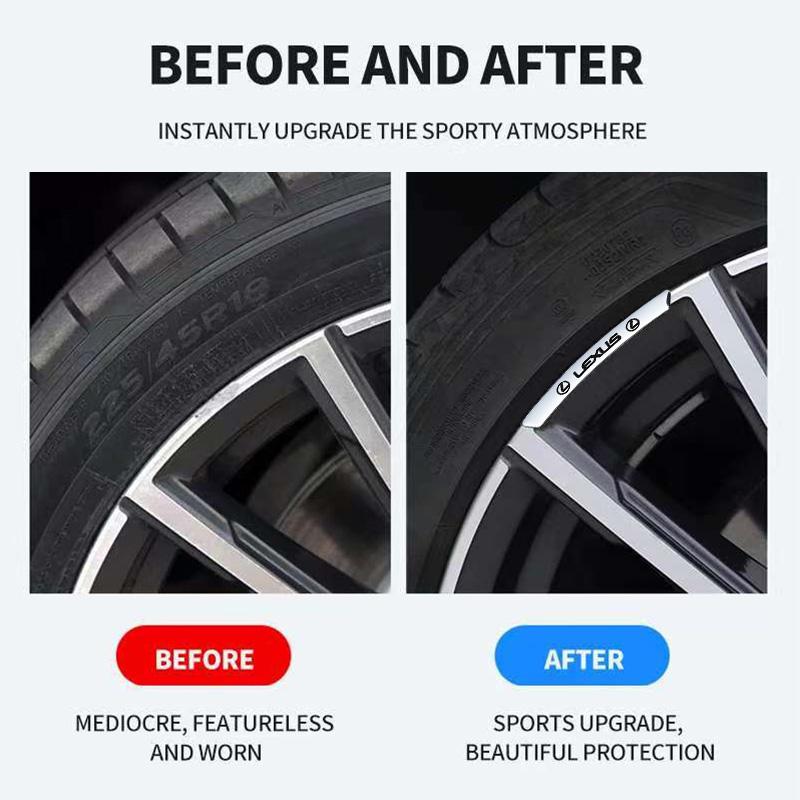 4Pcs Aluminum Alloy Car Wheel Rim Decal Decorative Sticker For Lexus F-SPORT ES RX NX LS UX LM LX GX LC RZ IS CT GS RC HS SC TX
