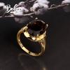 Simple Design Smoky Quartz Ring 925 Sterling Silver Yellow Natural Gems Women's Fine Jewelry for Daily Wear