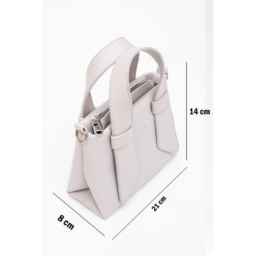 Black Shk60 Artificial Leather Single Compartment Double Handle Handbag And Crossbody Shoulder Bag L:14W:21W:8 Cm