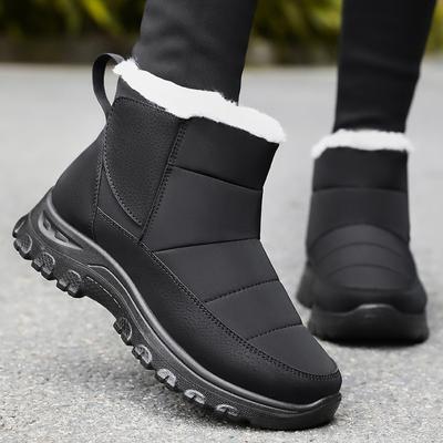 Снежные женские ботинки Плюшевые женские туфли Обувь на платформе Женские однотонные полусапоги Модные зимние женские ботинки Botas Mujer