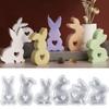 Easter Bunny Candle Silicone Mold Hollow Love Heart Non-stick DIY Homemade Aromatherapy Scented Candle Decoration Gypsum Epoxy Resin Casting Mould ARI