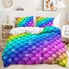 Three-Piece 3D Quilt Cover Plant Gradual Change Scale Brush Kit Bedding
