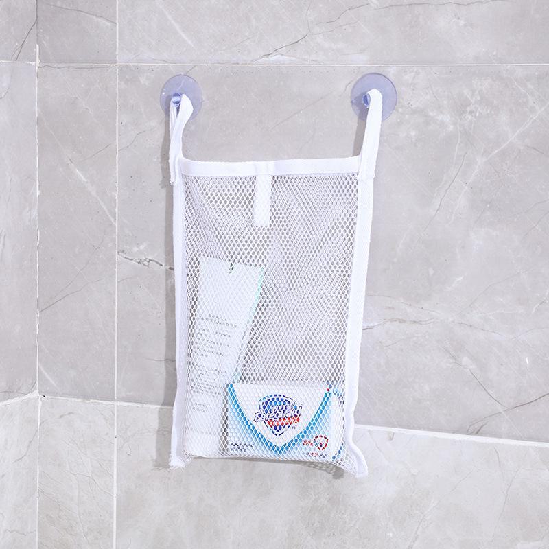 Настенная сетчатая сумка для хранения в ванной комнате - большая вместимость для зубной пасты, мыла и детских игрушек для купания