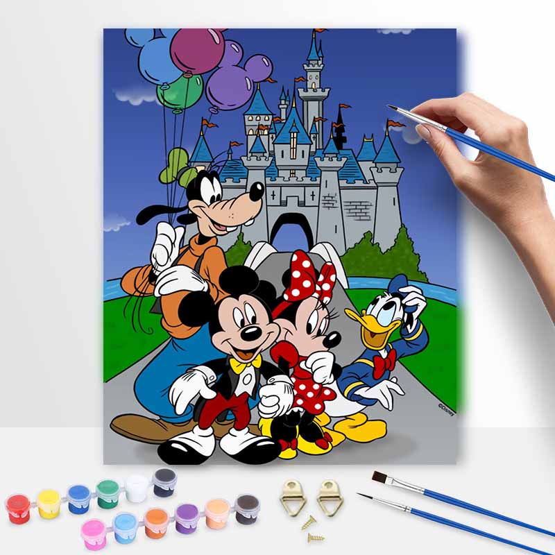 Disney Масляная живопись Друзья Микки ручная работа DIY арт-картина домашний декор