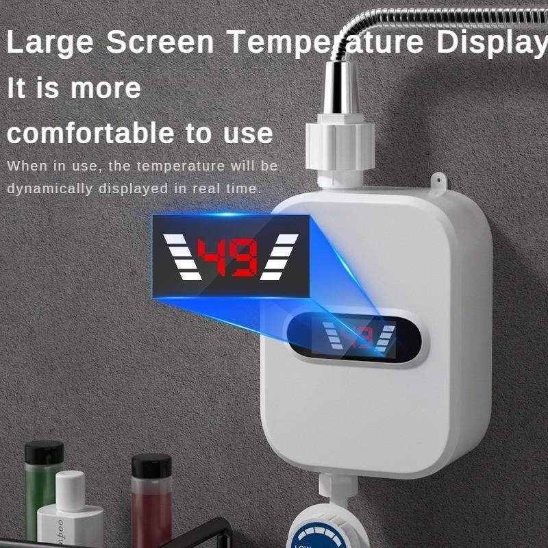 3000W Household Instant Electric Water Heater Bathroom Digital Digital Display Showerhead Three Second Fast Heating Mini Water Heater