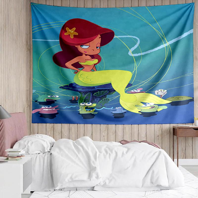 Zig & Sharko Print Tapestry, Backdrop, Easy Setup, Ideal for Bedroom, Office & Living Room, with Aesthetic Wall Hanging Decor.