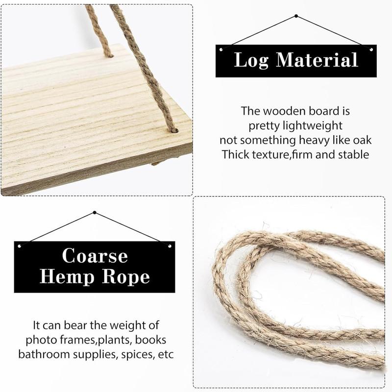 1 шт. деревянные качели, подвесные пеньковые веревки, настенная полка, плавающая домашняя гостиная, растение, цветочный горшок, поднос для хранения, украшение для сада