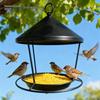 Easy Installation Hanging Iron Bird Feeder With Decorative Rings Design For Garden Decoration Outdoor Accessory