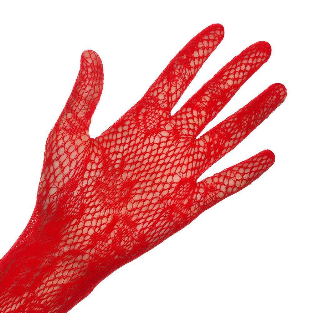 Sexy Mesh Floral Stretchy Lace Gloves Fancy Dress Christmas Halloween Gloves Gothic Punk Mittens