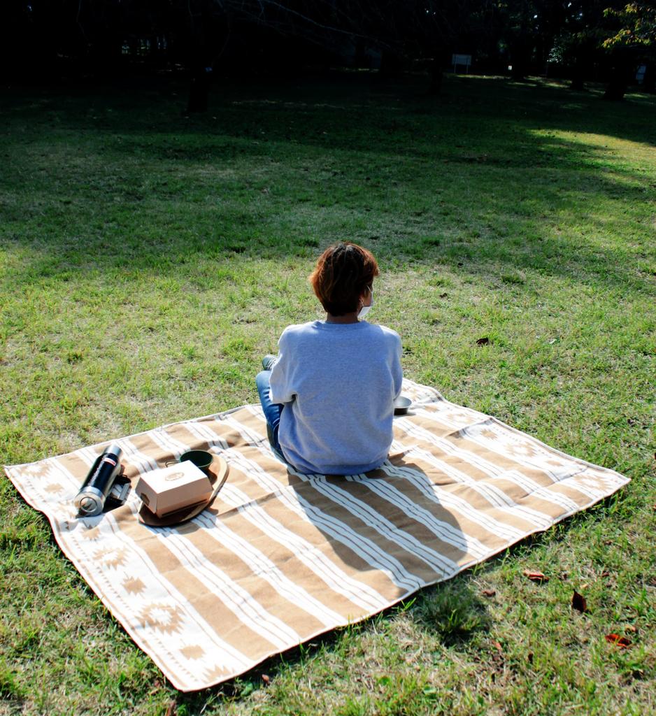 Keystone Хлопковое пикниковое покрывало с каймой Хаки Ш180 x 135см SE053448