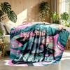Custom Name Personalized Hatsune Miku Print Blanket, Home Decor, Bedroom, Sofa, Camping, Couch, Gifts for Birthday Christmas