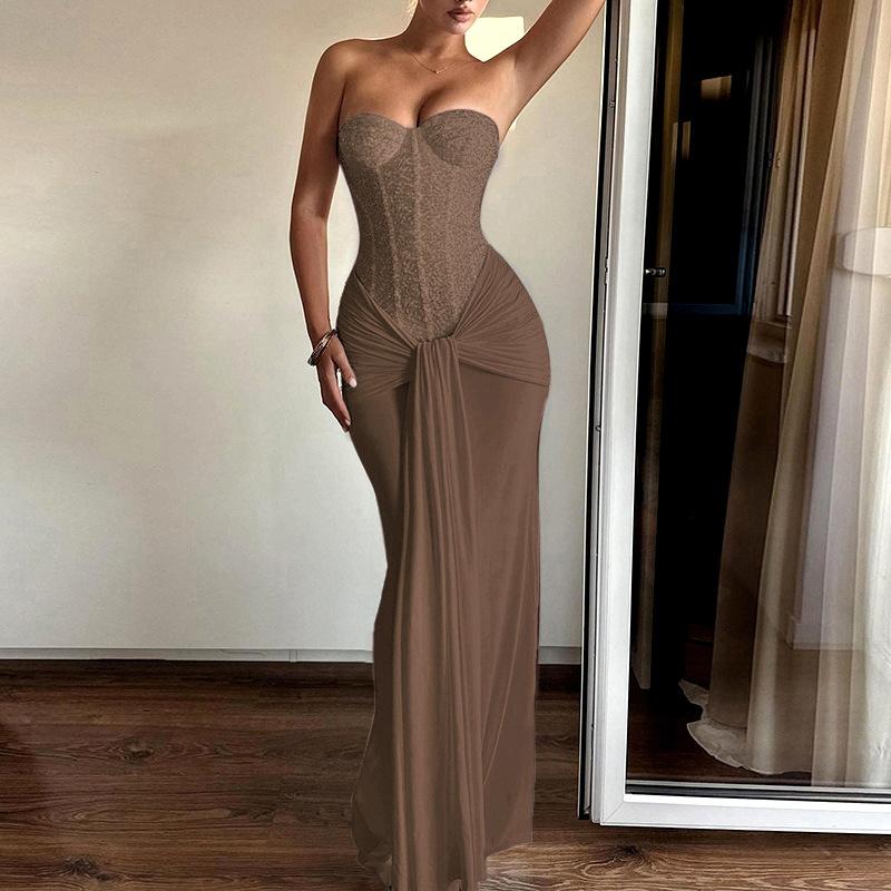 Women's Strapless Maxi Evening Dress