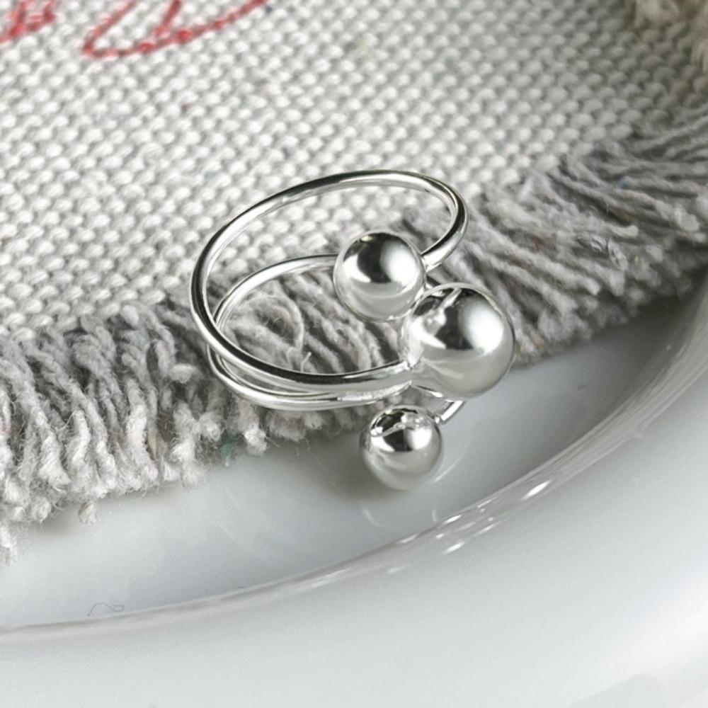 Light Luxury Irregular Planet Ring All-Match Finger Opening Ring Korean Metal Ball Ring Female