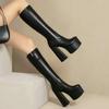 Women Knee High Boots Platform High Heels Ladies Stretch Boots with Zipper Shoes