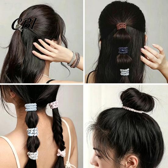 Non-slip Hair Tie 8Pcs High Elasticity Ropes, Braided Textured Surface Bands, Band Super Grip No Slip Ties, Tangle Accessories Long-lasting Elastic