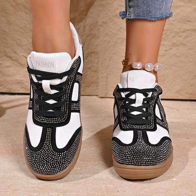 Мода Женская Мода Кристальные Плоские Кроссовки Легкие Мягкая Подошва Спортивная Обувь для Женщин 2025 Весна Новая Обувь для Ходьбы Zapatos Mujer