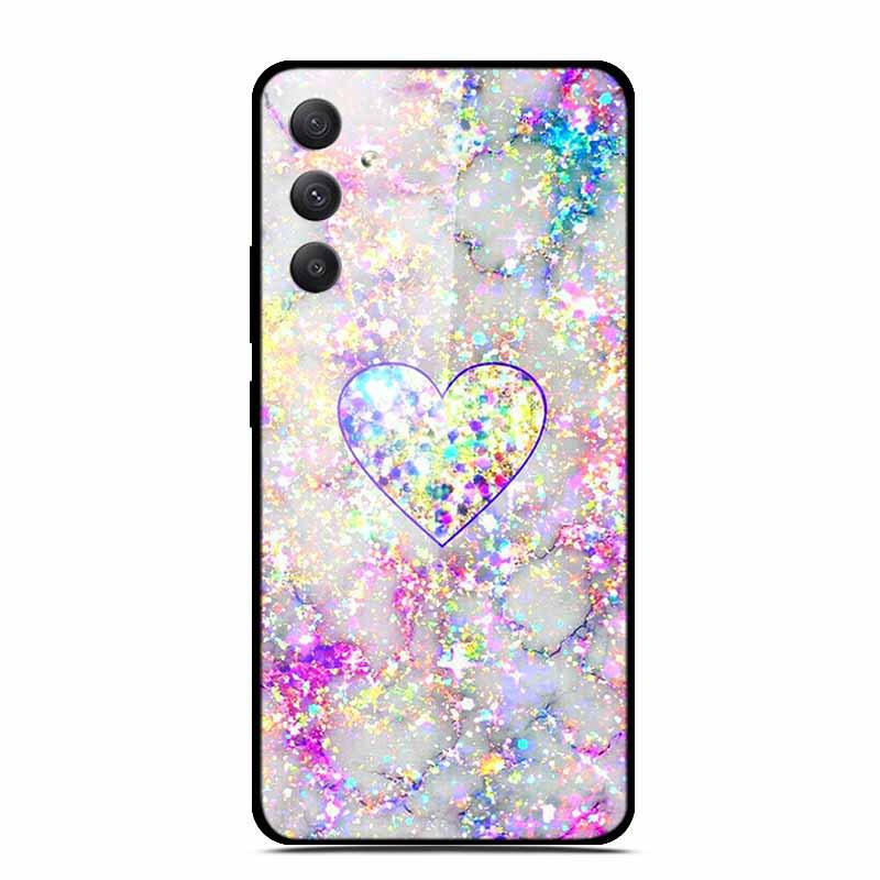 Чехол для телефона Samsung A35 5G - Персонализированный Цветной Закаленный Стеклянный, Противоударный.