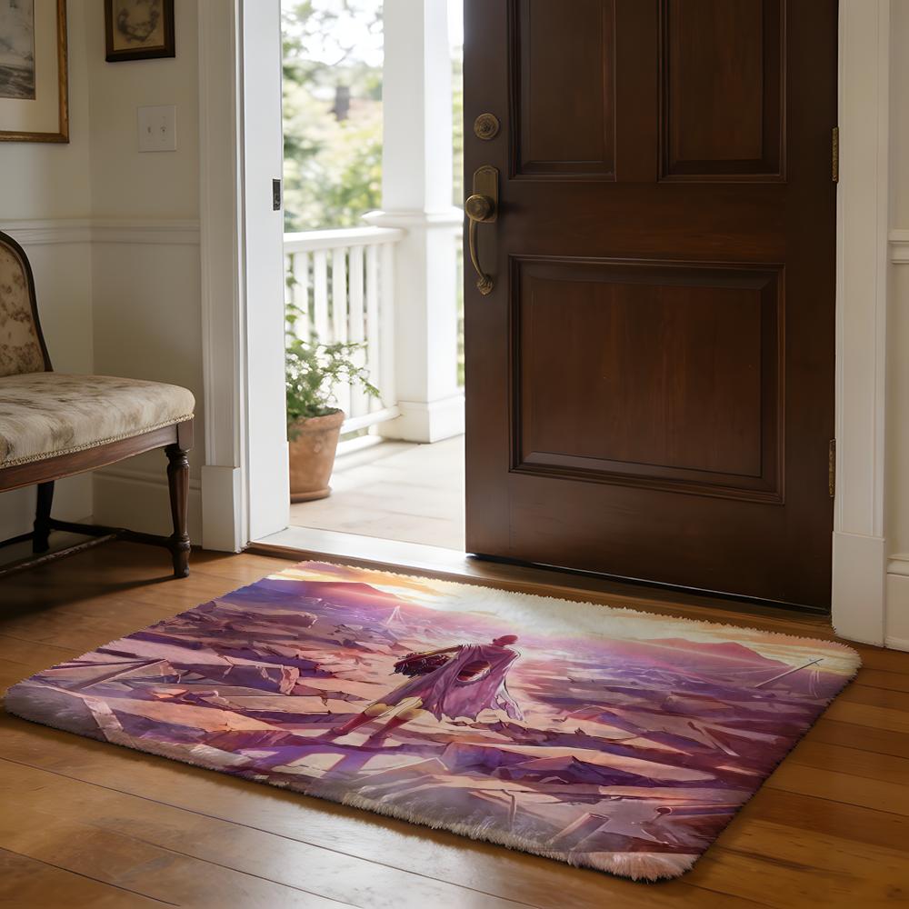 Floor Mat Soft Flannel Rug Non Slip Absorbent Mat for Bathroom Bedroom Home Decor Anime Hot O One Punch Man