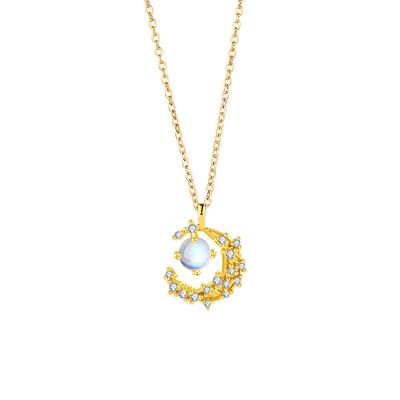 Ожерелье Moonstone Moon, женское, легкое, роскошное, нишевый дизайн, симфония, полумесяц, ключичная цепочка