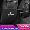 BATI3 Car Seat Anti-Kick Pad Back Anti-Dirt Protector Cover For Skoda Kodiaq Kamiq Karoq Fabia Yeti Octavia Rapid Scala Enyaq Superb