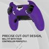 PlayVital Silicone Cover for PS5 Edge Cute Devil Protective Case for Includes Touchpad Sticker Stick Purple Controller, Design, Edge, & Cover,