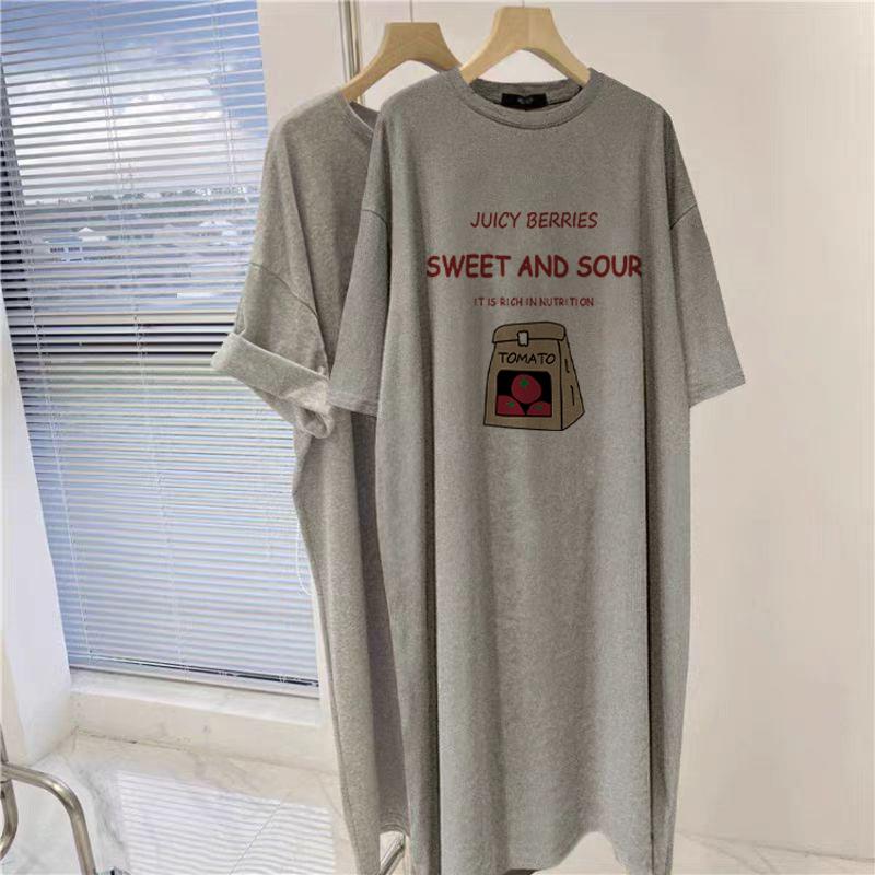 Новый летний топ для беременных, модный, из чистого хлопка, корейская версия, свободная футболка с короткими рукавами, юбка, платье средней и длинной длины