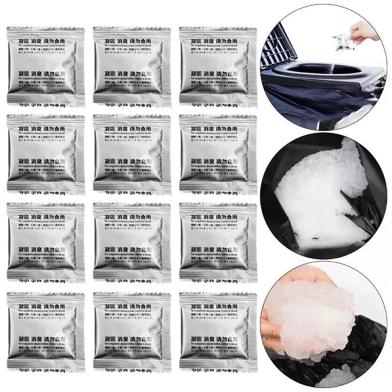 Toilet 12pcs Camping Chemicals Poo Gel Curing Agent Outdoor Portable Deodorant