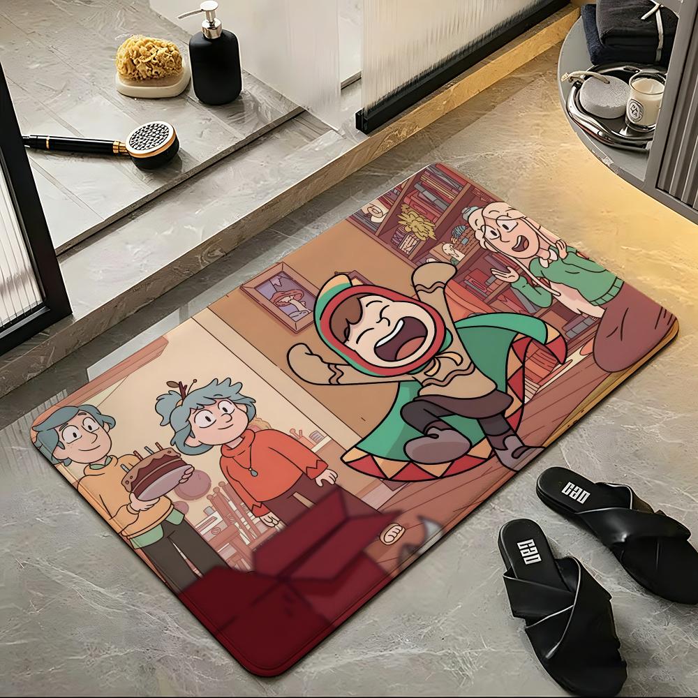 Cartoon H-Hilda Floor Mat Soft Flannel Floor Mat Suitable for Entryways, Living Rooms, Bedrooms, and Bathrooms