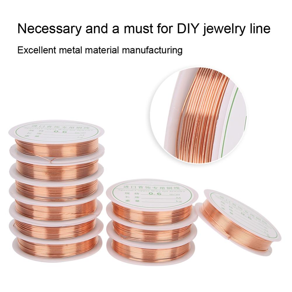 10 шт. Ювелирная медь розового цвета Медная проволока 0,6 мм Проволока для бисероплетения для ожерелий Ювелирные изделия Принадлежности для бисероплетения