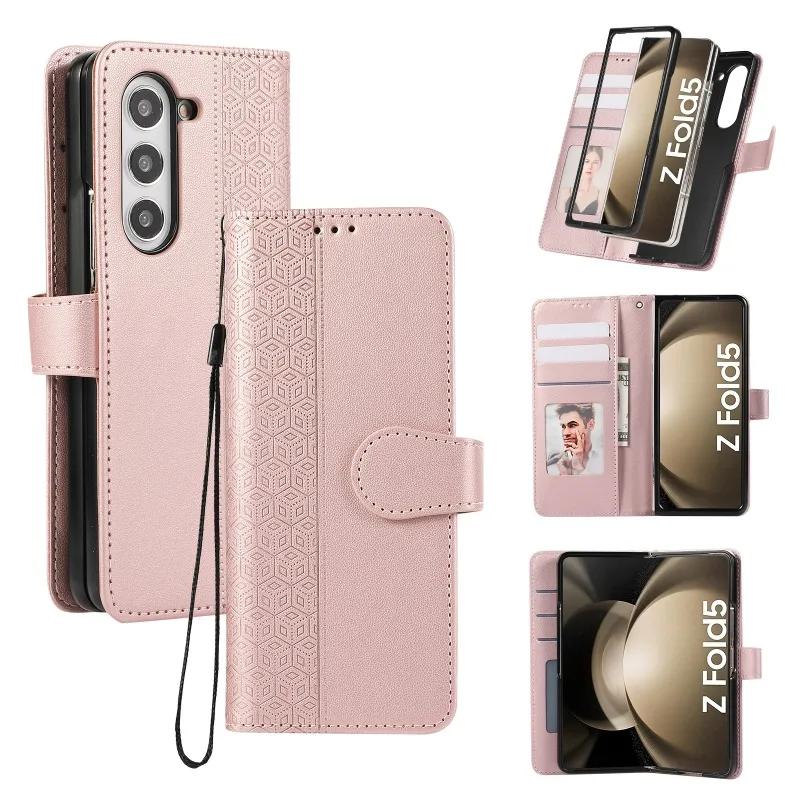 Кожаный чехол-книжка для Samsung Galaxy Z Fold 7 6 5 4 3 5G Fold7 Fold6 Fold5 Кошелек с держателем для карт Защитный чехол
