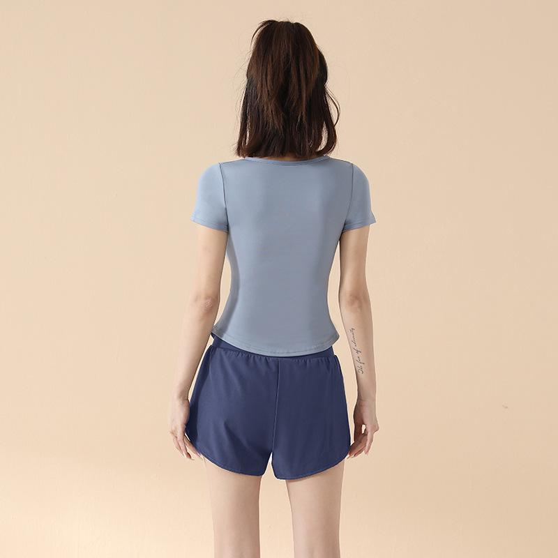 2025 Весна/Лето Быстросохнущий Спортивный Комплект Йоги – Облегающий Покрой, Короткий Рукав Одежда Для Фитнеса