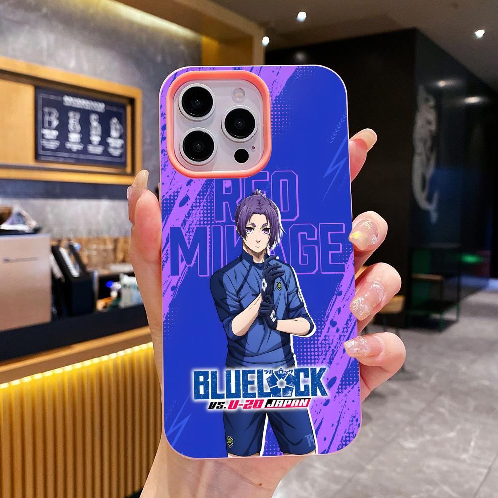Blue Lock Рио Микаге Желе Двухслойный Розовый Чехол для Мобильного Телефона для iPhone 17 16 15 14 13 12 11 Air Pro Max Plus Защитный