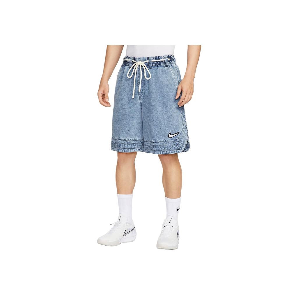 Nike Логотип Кружево Свободный крой Джинсовые шорты Мужские шорты Синий Серый HV1914-436