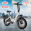 Ttgo F6 Folding Electric Bike 250W Motor 36V20Ah Lithium Battery Hydraulic Brake EBike Max Range 100km Off-Road Electric Bicycle