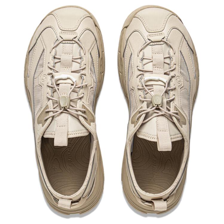 Li-Ning Star Path Мягкие Удобные Нескользящие Дышащие Кроссовки-Крики Унисекс Бежевые AGUV017-3