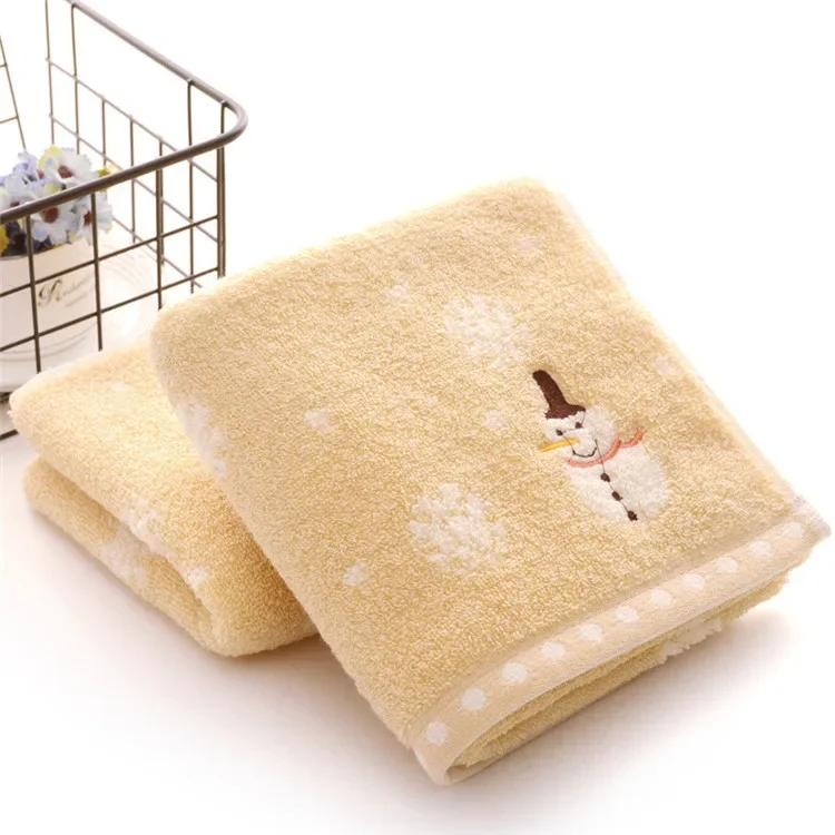 Рождественское полотенце для рук и лица для детей, 100% хлопок, снеговик, моющее полотенце, домашние полотенца для ванной, подарок на Новый год и Рождество