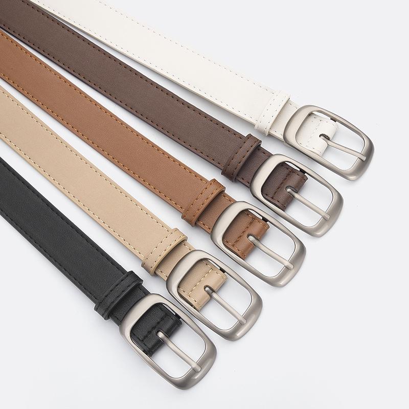 Шикарный унисекс кожаный ремень из ПУ с декоративной пряжкой – Универсальный и стильный для образа высокого класса.