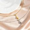 Y-shaped Water Drop Tassel Necklace Titanium Steel Collarbone Chain Metal Necklace  Jewelry Gifts